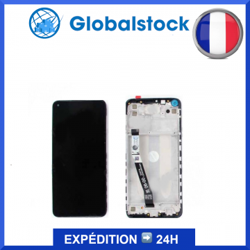 Ecran LCD + Vitre tactile sur châssis pour Xiaomi Redmi Note 9 Noir + Outils