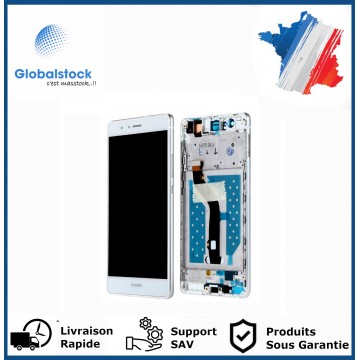 Ecran LCD + Vitre tactile sur châssis Huawei Ascend P9 Lite Blanc