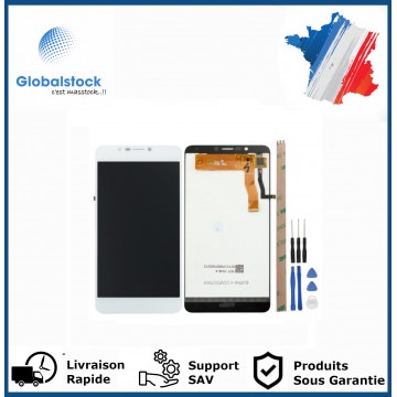 Ecran LCD + vitre tactile pour WIKO TOMMY 2 PLUS Blanc + Outils