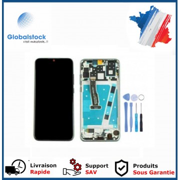 Ecran LCD + Vitre tactile sur châssis pour Huawei P30 Lite Blanc + outils