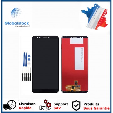 Ecran LCD + Vitre tactile pour HUAWEI Y7 2018 Noir + Outils