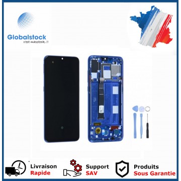 Ecran OLED + vitre tactile sur chassis pour Xiaomi Mi 9 Bleu Océan + outils