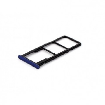 Double Tiroir SIM + SD pour Huawei Y7 (2018) Bleu