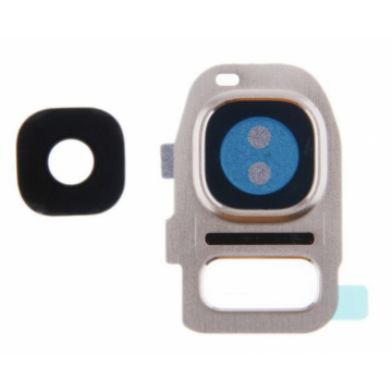 Lentille en verre caméra arrière pour Samsung Galaxy S7 Gold / Or