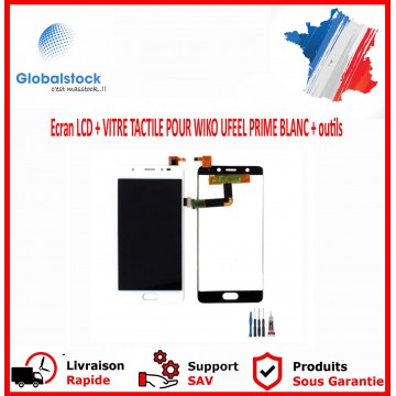 Ecran LCD + VITRE TACTILE POUR WIKO UFEEL PRIME BLANC + outils