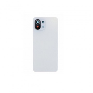 Vitre arrière pour Xiaomi 11 Lite 5G NE Blanc avec lentille caméra