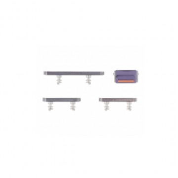 Pack bouton latéral Power Volume Mute (silencieux) pour iPhone 14 Pro/14 Pro Max 4pcs in one set Violet