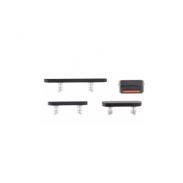 Pack bouton latéral Power Volume Mute (silencieux) pour iPhone 14 Pro/14 Pro Max 4pcs in one set Noir