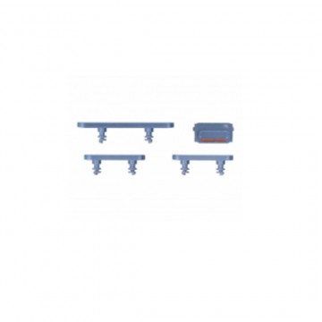 Pack bouton latéral Power Volume Mute (silencieux) pour iPhone 14 4pcs in one set Bleu