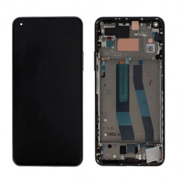 Ecran LCD + Vitre tactile avec châssis pour Xiaomi 11 Lite 5G NE Noir + Outils