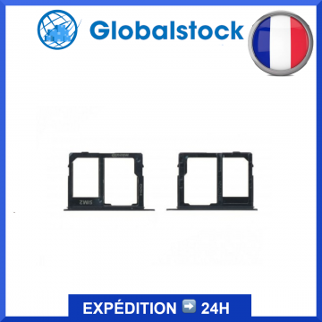 Tiroir SIM + SD pour Samsung Galaxy A6 2018 / A6+ Noir