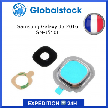 Lentille Caméra en Verre + Contour Silver/ ARGENT pour Samsung Galaxy J5 2016 SM-J510F