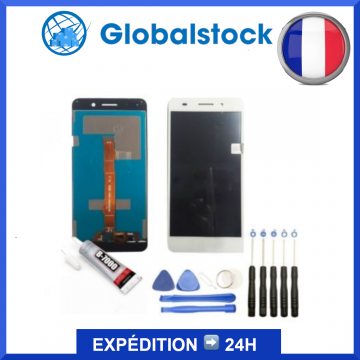 Ecran LCD + Vitre tactile pour Huawei Y6II Blanc + Outils
