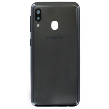 VITRE ARRIÈRE COQUE BATTERIE pour SAMSUNG A20E (A202F) /BLACK LOGO+ADHÉSIF+CE+VITRE CAMARA Noir