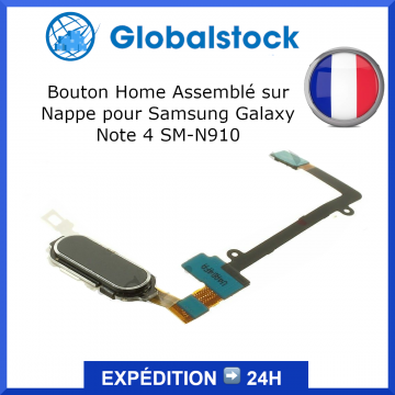Nappe Bouton Home pour Samsung Galaxy Note 4 SM-N910 Noir