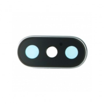 Lentille caméra arrière et adhésive pour iPhone X Blanc