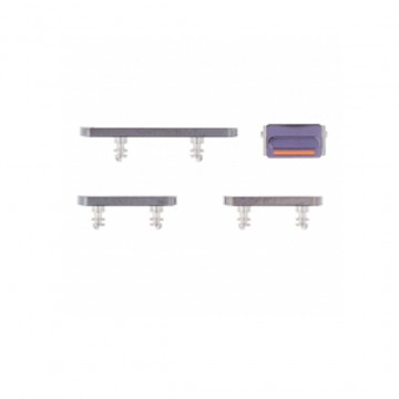 Pack bouton latéral Power Volume Mute (silencieux) pour iPhone 14 Pro/14 Pro Max 4pcs in one set Violet