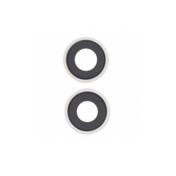 Lentille en verre caméra arrière pour iPhone 14/14 Plus Argent 2pcs in one set