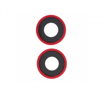 Lentille en verre caméra arrière pour iPhone 14/14 Plus Rouge  2pcs in one set