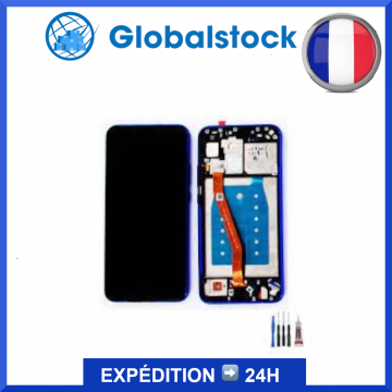 Ecran LCD + Vitre Tactile sur Châssis pour Huawei P Smart Plus Bleu + outils