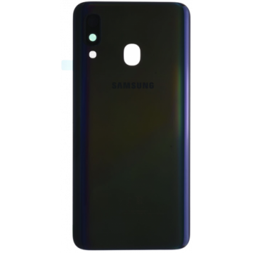 Vitre arrière pour Samsung A40 (A405F) Noir avec lentille caméra CE
