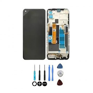 Ecran LCD + Vitre tactile sur châssis pour Realme 7 Noir + Outils