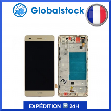 Ecran LCD + vitre tactile sur châssis pour Huawei Ascend P8 Lite Gold/Or + Outils