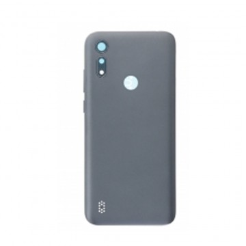 Vitre arrière (cache batterie) pour Motorola Moto E6i Gris + Logo