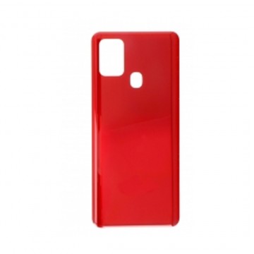 Vitre arrière (cache batterie) avec Adhésif pour Samsung Galaxy A21s A217 Rouge + Logo