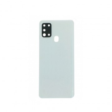 Vitre arrière pour Samsung Galaxy A21s A217 Blanc avec lentille caméra