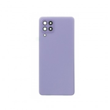 Vitre arrière avec Adhésif + Lentille camera support pour Samsung Galaxy A22 (4G) Violet + Logo