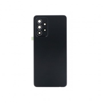 Vitre arrière avec Adhésif + Lentille camera support pour Samsung Galaxy A52 A525/A52 5G/A52s 5G A528 Noir + Logo