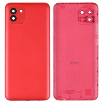 Vitre arrière pour Samsung Galaxy A03 A035 A035G 166mm Rouge avec lentille caméra