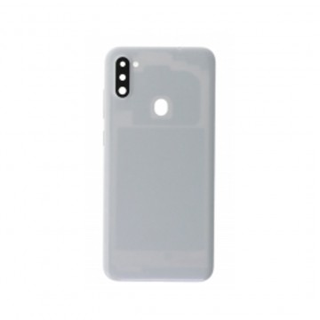 Vitre arrière pour Samsung Galaxy A11 A115F Blanc avec lentille caméra