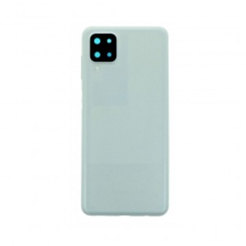 Vitre arrière pour Samsung Galaxy A12 Blanc avec lentille caméra