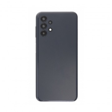 Vitre arrière avec Adhésif + Lentille camera + support pour Samsung Galaxy A13 A135 Noir + Logo