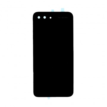 Vitre arrière avec Adhésif + Lentille camera + support pour Huawei Honor 10 Noir + Logo