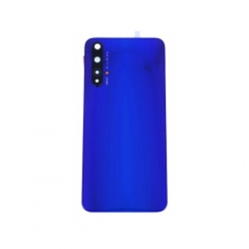 Vitre arrière avec Lentille camera pour Huawei Honor 20 Bleu + Logo