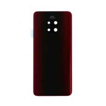 Vitre arrière avec Adhésif + Lentille camera + support pour Huawei Mate 20 Pro Rouge