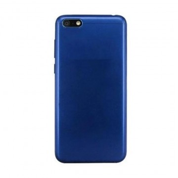 Vitre arrière avec Lentille camera + support pour Huawei Honor 7s Bleu + Logo