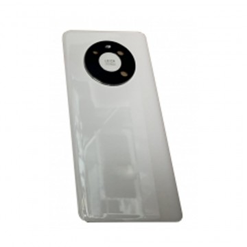 Vitre arrière avec Adhésif + Lentille camera + support pour Huawei Mate 40 Blanc + Logo