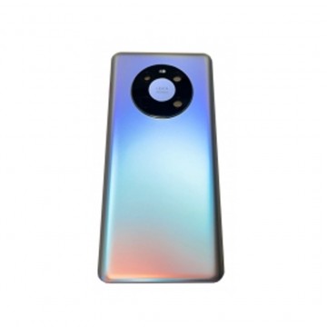 Vitre arrière avec Adhésif + Lentille camera + support pour Huawei Mate 40 Argent + Logo