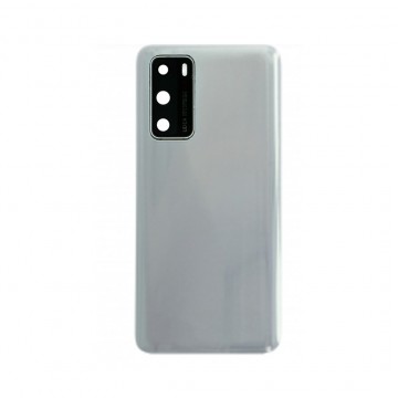 Vitre arrière pour Huawei P40 Blanc avec lentille caméra