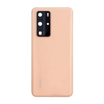 Vitre arrière avec Adhésif + Lentille camera + support pour Huawei P40 Pro Or + Logo