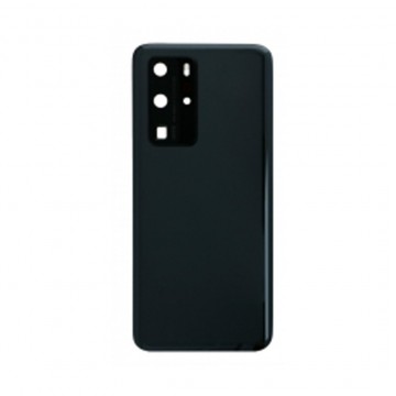 Vitre arrière avec Lentille camera + support pour Huawei P40 Pro Noir + Logo