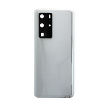 Vitre arrière pour Huawei P40 Pro Argent avec lentille caméra
