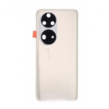 Vitre arrière avec Adhésif + Lentille camera + support pour Huawei P50 Pro Or + Logo
