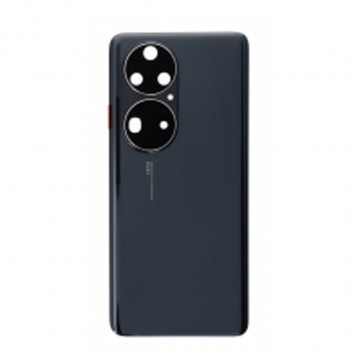 Vitre arrière avec Adhésif + Lentille camera + support pour Huawei P50 Pro Noir + Logo