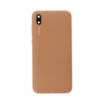 Vitre arrière avec Lentille camera + support pour Huawei Y5 2019 Modern Or + Logo