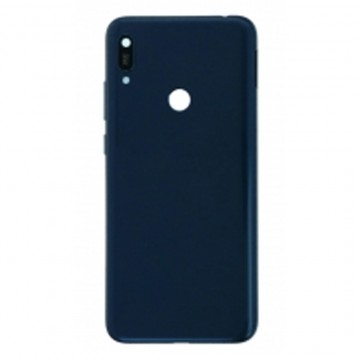 Vitre arrière avec Lentille camera + support + Trou d'empreinte pour Huawei Y6 2019 Bleu + Logo
